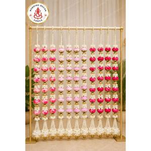 Guirnaldas Decorativas Coloridas Latkan con Capullos de Flores de Tela, Borlas con Cuentas y Decoración Tradicional para Bodas, Fiestas y Hogar - Product Image 4