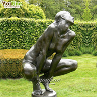 Moderna Estatua de Bronce de Tamaño Real de Mujer Desnuda para Exteriores