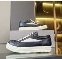 Chaussures décontractées pour hommes de créateur, en cuir véritable de haute qualité, antidérapantes, style skateboard, à plateforme, semelle épaisse, à lacets, pour le streetwear