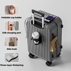 Nouvelle <span class=keywords><strong>valise</strong></span> à roulettes légère et portable de 20 pouces, imperméable, avec mot de passe, couleur contrastée, robuste, durable, poignée souple, roulettes - Product Image 3