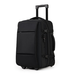Large Capacity Trolley <b>Bag</b> Black Waterproof Business Travel Suitcase With Laptop Compartment Retractable Handle - Product Image 1