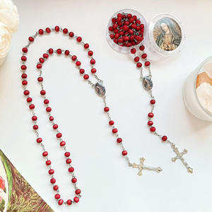 Collar <span class=keywords><strong>de</strong></span> <span class=keywords><strong>Rosario</strong></span> con Cuentas <span class=keywords><strong>de</strong></span> Aleación en Caja Hexagonal Clásica Vintage, Cruz <span class=keywords><strong>de</strong></span> María, Regalo Religioso <span class=keywords><strong>de</strong></span> Bautismo para Hombres y Mujeres - Product Image 2