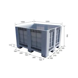 Folding Large Pallet Box Plastic Pallet Container For Agriculture