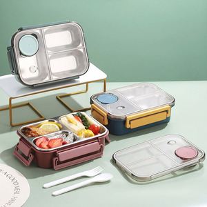 Student and Office Worker 304 Stainless Steel Lockable Sealed Lunch Box Water-Proof Compartmentalized Bento Box - Product Image 4