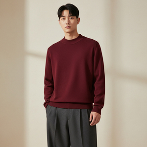 Luxury High-quality Semi-tall Collar Casual Customized <strong>Men's</strong> <strong>Turtleneck</strong> Pullover Knit <strong>Men</strong> Wool <strong>Sweater</strong> - Product Image 4