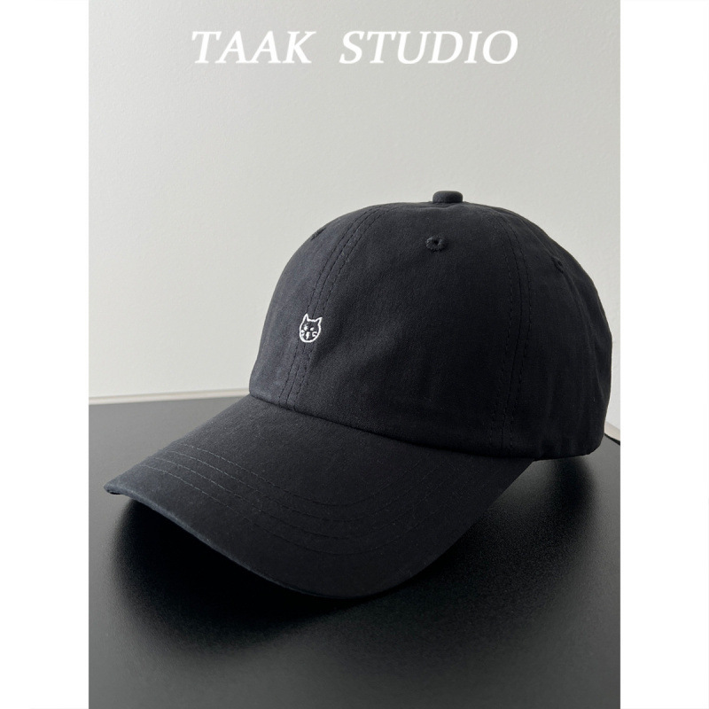 Casquette de baseball extra-petite tête de chaton-noir