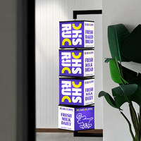 Enseigne lumineuse LED en forme personnalisée pour crème glacée, boîte à lumière LED en acier inoxydable, logo publicitaire LED, boîte à lumière LED en acrylique