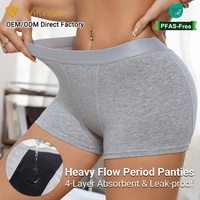 Culottes menstruelles respirantes en coton 4 couches anti-fuites pour femmes, vente en gros, pour flux abondant