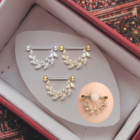Bijou de piercing de téton pendulaire Vine Xinfocus, piercing de téton scintillant Marquise, bijoux de piercing corporel tendance pour femmes et hommes