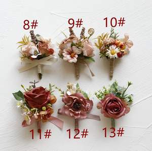 Venta al por mayor nupcial novio boda fiesta de graduación flor artificial frijol Rosa serie broche hombro flor muñeca flor ramillete - Product Image 3
