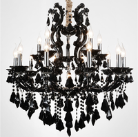 Lustre moderne européen en cristal K9 pour la maison et l'hôtel, noir rouge, villa Maria Theresa, luminaire suspendu pour salon, chambre à coucher