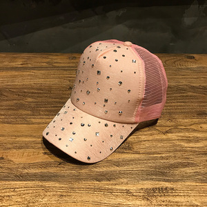 أزياء الصيف بالجملة قبعات مخصصة شبكة 5 لوحة حجر الراين سائق الشاحنات قبعة - Product Image 6