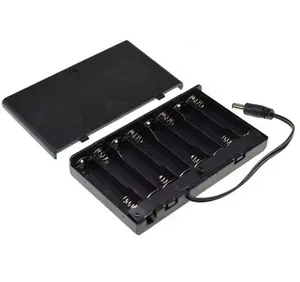 6 AA battery holder with switch dc 5.5x2.1mm power plug on/off 6x1.5v 9V 2A battery case Storage Box diy 6 slot 6 X AA
