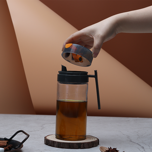 Articles de qualité DELI Distributeur d'huile en verre de grande taille 550 ml (18,6 oz) avec couvercle en PP, pratique pour la cuisine - Product Image 5