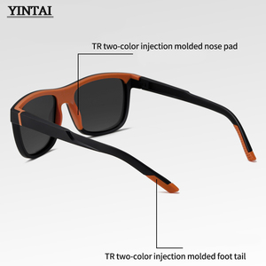 Commercio all'ingrosso <span class=keywords><strong>TR</strong></span> classici occhiali da sole da uomo quadrati a due colori alla moda di lusso con Design polarizzato Logo personalizzato peso leggero TR90 per - Product Image 3