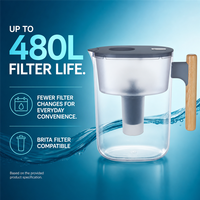 Carafe filtrante à eau domestique haute capacité, design portable, élimine le chlore et les mauvaises odeurs pour l'eau potable