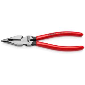 KNIPEX 08 21 185 Pince à bec combiné revêtue de plastique noir atramentisée 185 mm - Product Image 1