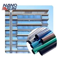 Película de Privacidad Autoadhesiva Versátil de Una Vía, Adhesivo Decorativo con Efecto Espejo Azul, Rechaza el Calor, Anti-Espionaje Diurno para Uso Comercial