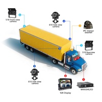 Système de gestion de flotte MDVR 4G 4CH 1080P avec caméra de recul pour voiture et écran de moniteur TV 9 pouces, DVR 5 canaux pour camion