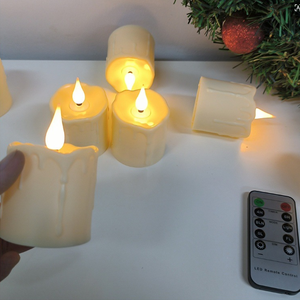 Bougies LED sans flamme étanches (lot de 6) avec télécommande et minuterie, effet scintillant, à piles - Product Image 1