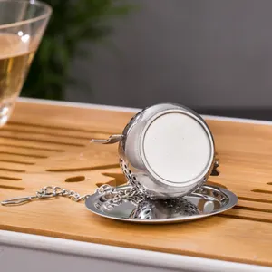 مرشح شاي غلاية من الفولاذ المقاوم للصدأ 304 عالي الجودة، ناقع شاي للاستخدام في المطبخ