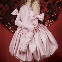 Robe de princesse pour fille, vêtements pour enfants en gros, robe de fête pour fille avec fleurs 3D appliquées, longueur genou, bretelles spaghetti
