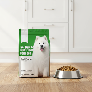Sacs personnalisés imprimés à 8 soudures latérales pour aliments pour chiens, pochettes recyclables refermables à fermeture éclair pour aliments pour animaux de compagnie avec <span class=keywords><strong>photo</strong></span> de chien - Product Image 2