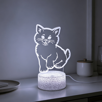 Lampe de bureau LED 3D Décoration intérieure et veilleuse LED 3D pour enfants Éclairage DIY Lampe de bureau intelligente artificielle Lampe de nuit