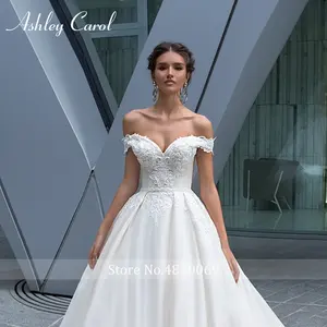 Ashley Carol Vestido De Novia 2022 Vestido De Novia Clásico Fuera Del Hombro Con Cuentas Apliques Sin Espalda Sweetheart <span class=keywords><strong>Vestidos</strong></span> De Novia - Product Image 5