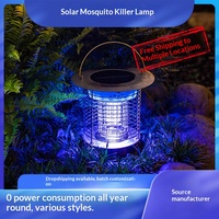 Lampe Solaire Anti-Moustiques LED en Acier Inoxydable avec Piège à Choc Électrique, Double Mode, Certifiée IP65, Lumière Bleue pour Utilisation Extérieure