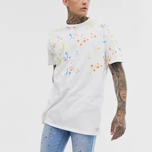 Fábrica de alta calidad del OEM propio diseño salpicaduras de pintura blanca de Streetboys camiseta