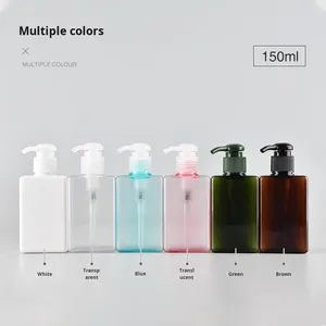 PETG 150ml Square Pump Lotion Bottle with Screen Printing for Shower Gel Shampoo Travel <strong>Refillable</strong> <strong>Hand</strong> <strong>Soap</strong> - Product Image 2