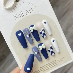Manufacturer Wholesale Nail Suppliers Handmade Press On NailsHigh Quality 3D Acrylic Bikini Design Luxury Custom Press On Nails