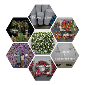 Pannello Murale di Fiori <span class=keywords><strong>Artificiali</strong></span> con Misto di Foglie Verdi e Rose Bianche e <span class=keywords><strong>Orchidee</strong></span> per Sfondo di Matrimoni e Cerimonie - Product Image 5