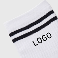 Échantillon gratuit, logo personnalisé, chaussettes en coton décontractées noires et blanches, chaussettes de sport antidérapantes, design de mode