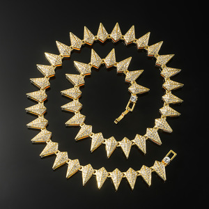 Collar Geométrico Chapado en Oro Estilo Hiphop Clásico, Superventas 2026, Cadena de Aleación Vintage para Hombre, Joyería de Moda - Product Image 1