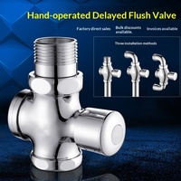 Válvula de descarga manual para inodoro, de cierre automático, cromada, para urinario, con retardo, para baños públicos