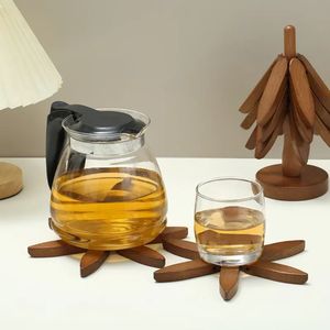 Beech Wood Tree Shape Pot Mat Heat Insulating <b>Placemat</b> <b>For</b> Kitchen <b>Table</b> Use - Product Image 4