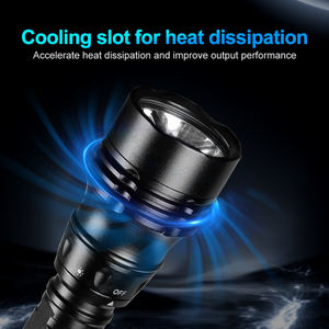 Linterna de Buceo WOSEN con Interruptor Magnético Giratorio, Resistente al Agua IP68, 800 Lúmenes LED, Recargable por USB, Aleación de Aluminio, para Camping Subacuático - Product Image 6