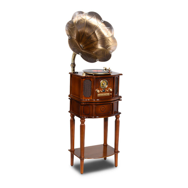 High Quality  Cheaper Turntable Vinyl Player  Retro Wooden Turntable Player  With  USB  Blue-tooth  AM FM