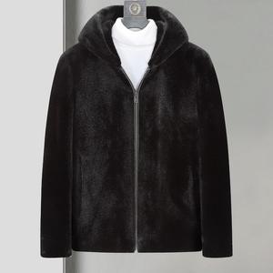 Manteau <span class=keywords><strong>court</strong></span> en fausse fourrure pour <span class=keywords><strong>homme</strong></span> avec col et fermeture éclair, conçu pour les garde-robes d'hiver modernes - Product Image 6