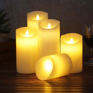 Flameless LED Candle <b>Light</b> Real Paraffin Wax <b>Pillars</b> with Realistic Swing Flames for Birthday/Wedding /Christmas Decor R2246 - Product Image 4