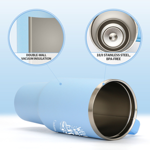 Vaso Térmico Personalizado de 40oz con Asa, Taza de Viaje Aislada de Acero Inoxidable 18/8 con Popote y Tapa, Regalo para Maestros y Estudiantes - Product Image 3