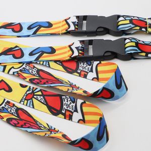 Custom Eco-Friendly Cartoon Style Heat Transfer <b>Lanyards</b> Full Color Sublimation <b>Polyester</b> Neck Straps Safety Buckle Promotional - Product Image 2