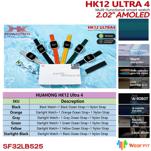 Montre connectée Amoled HK12 Ultra 4, Reloj Inteligente pour hommes et femmes, ChatGPT Gen4 Gen2 Gen <span class=keywords><strong>2</strong></span> 4 HK11 Ultra3 Ultra 3 Smartwatch - Product Image 3