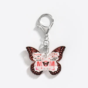 Nouvelle tendance Porte-clés en acrylique papillon créatif 2D pour la fête des mères Cadeau surprise pour maman Pendentif - Product Image 3
