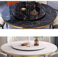 Ensemble de table à manger ronde de luxe en métal 2026 avec plateau en pierre frittée pour usage domestique, bar et atelier
