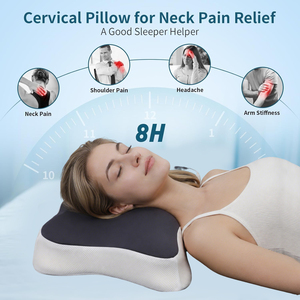 <span class=keywords><strong>Almohada</strong></span> de Espuma Viscoelástica Cervical Ergonómica para Dormir de Lado, con Funda Transpirable, Lavable y Refrigerante para Aliviar la Presión - Product Image 1
