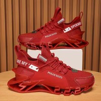 Chaussures de Sport Montantes Homme, Tendance et Respirantes, à Lacets, en Maille Tricotée, avec Lame et Coussin d'Air