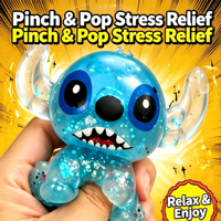 Jouet Squishy Alien Bleu Pailleté, Jouet Anti-Stress Extensible et Compressible à Rebond Lent pour Enfants et Adultes
